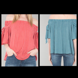 Striped Off Shoulder Top