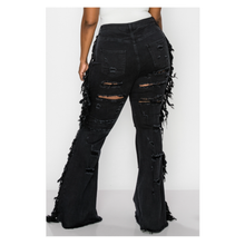 Sexy Side Fringe Flare Jeans