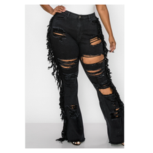 Sexy Side Fringe Flare Jeans