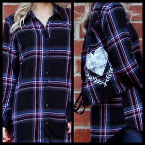 Plaid Shirt with Mini Backpack
