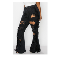 Sexy Side Fringe Flare Jeans