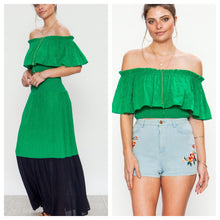 Gauze Ruffle Crop