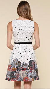Polka Dot Floral Flare