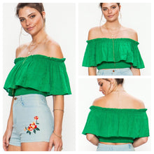 Gauze Ruffle Crop