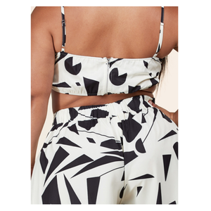 Curve Abstract Pant Set