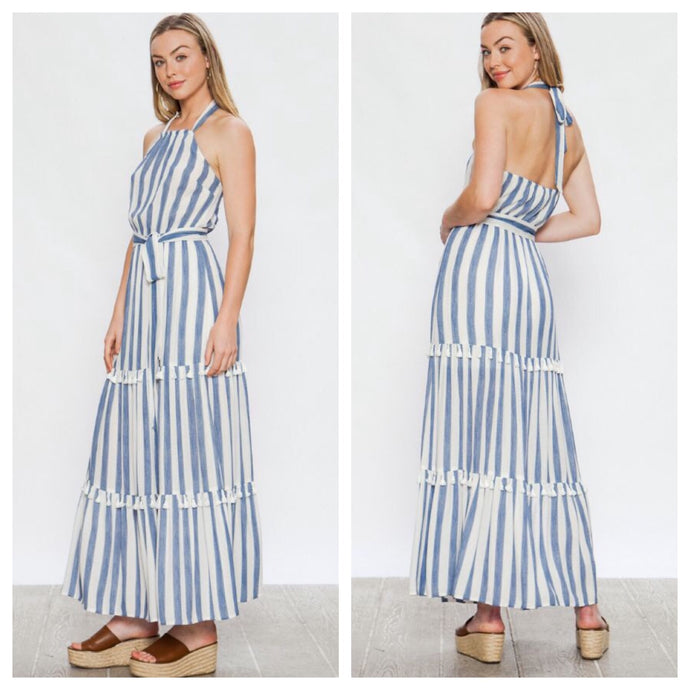 Halter Striped Maxi