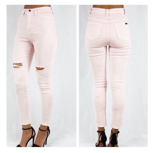 Pale Pink Skinny Jeans