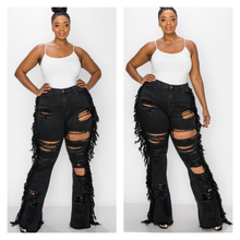 Sexy Side Fringe Flare Jeans