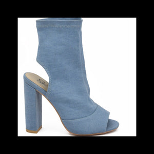 Denim Open Bootie