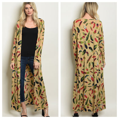 Long Feathered Cardigan