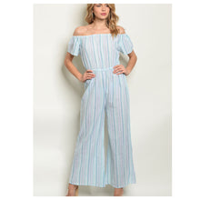Striped Off the Shoulder Jumpsuit