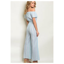 Striped Off the Shoulder Jumpsuit