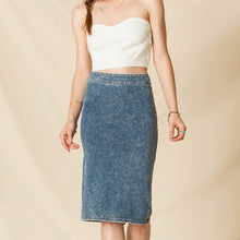 Knit Denim Pencil Skirt