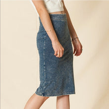 Knit Denim Pencil Skirt